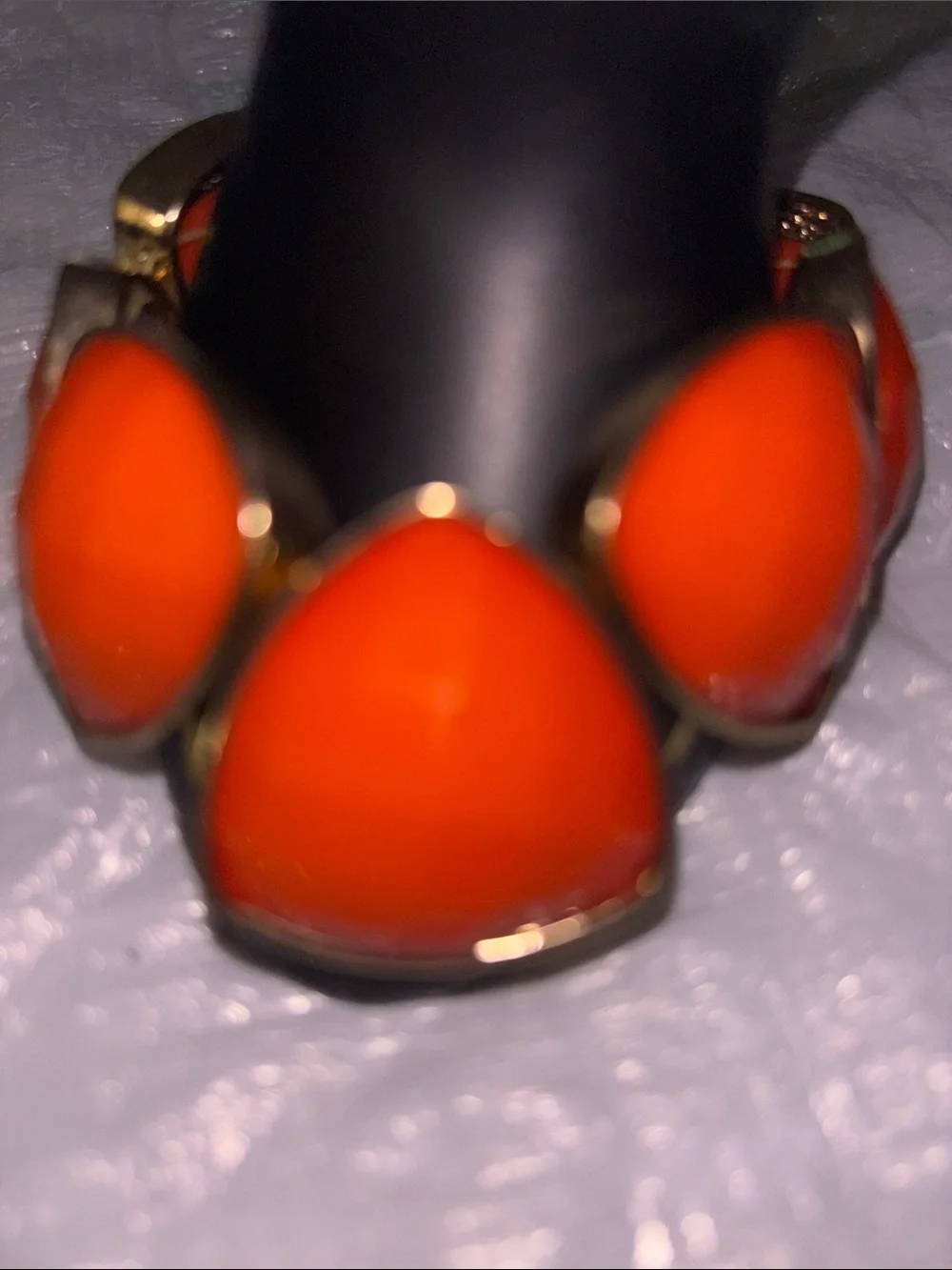 Gold-Tone Orange Stone Cuff Bracelet